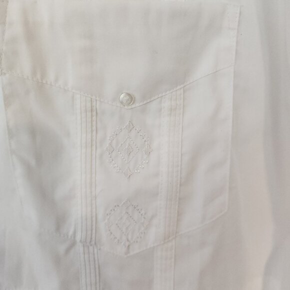 Havavera Cigar Lounge Shirt Embroidered Button Up White Gangster Soprano 2XL - Picture 5 of 15